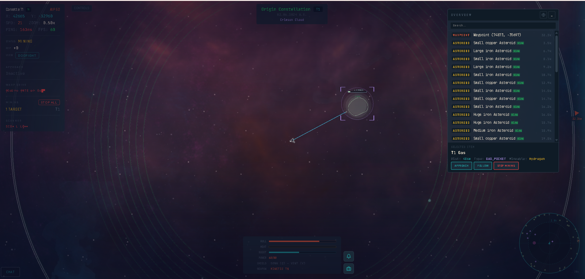 Targeting an asteroid for extraction