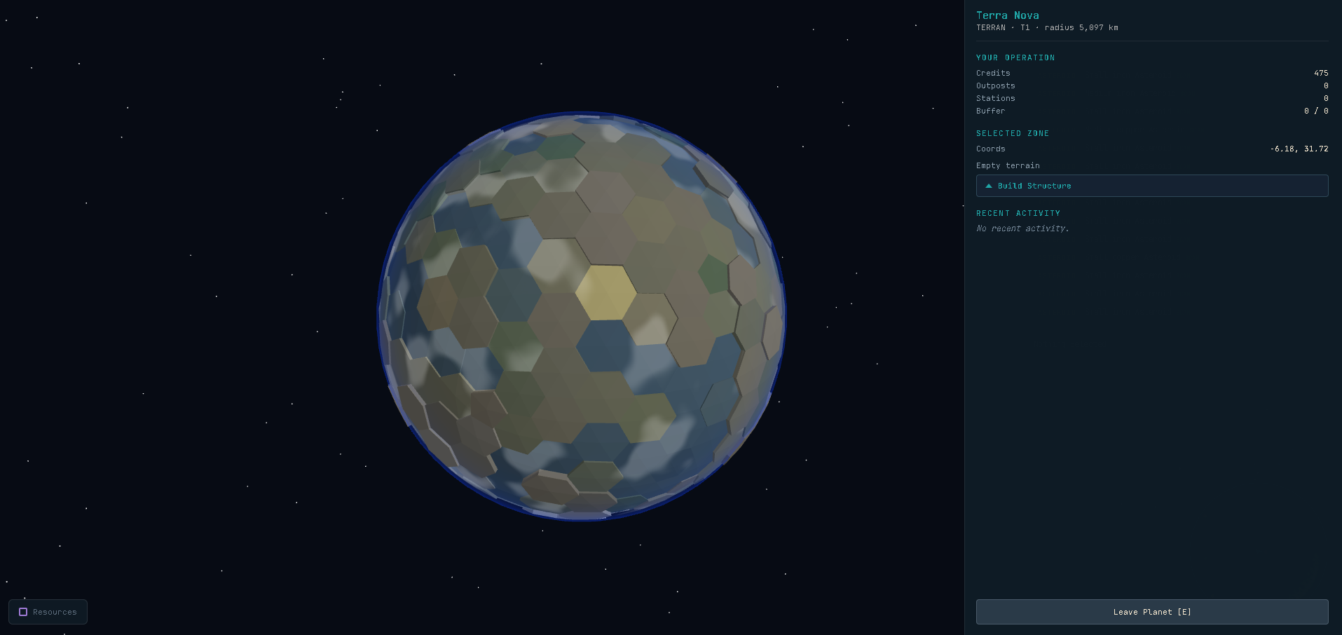 Planet management — surface operations